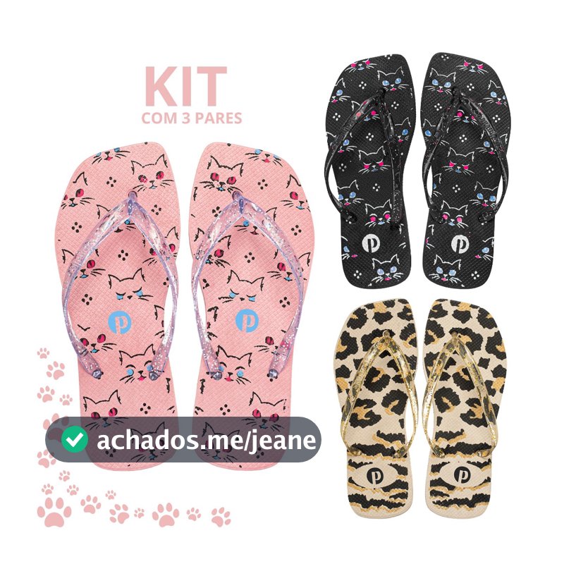 Combo Chinelo Feminino Casual Macio
