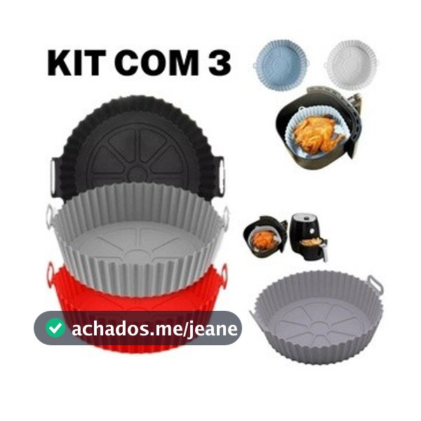 1/2/3 Forma De Silicone Para Air Fryer Forno Microondas Fritadeira Assadeira Reutilizável Antiaderente Flexível