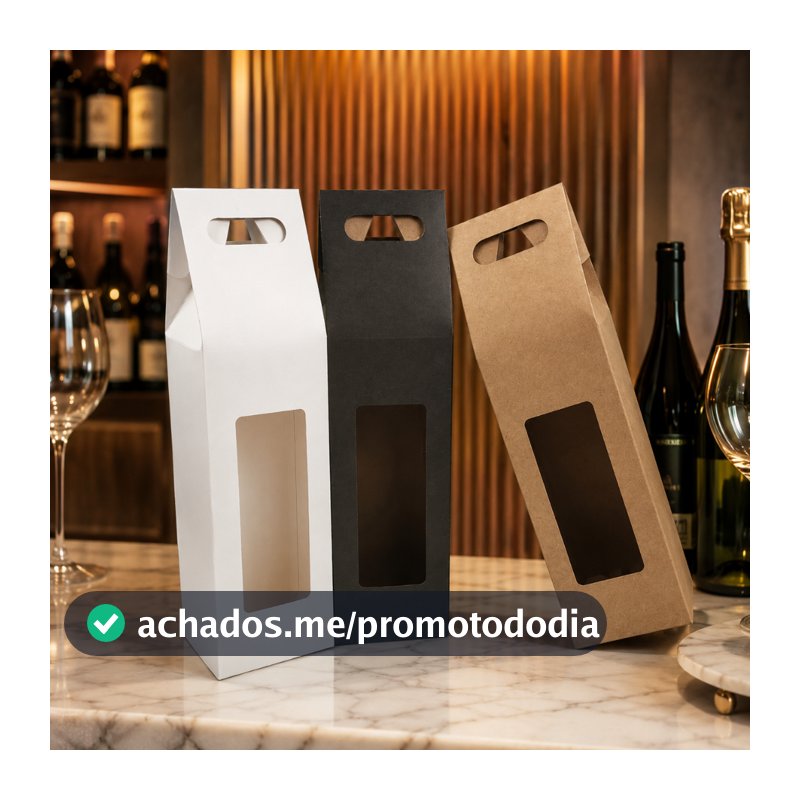 Embalagens para Vinhos, Champanhe, Garrafas, Destilados  25x9,5x9,5cm
