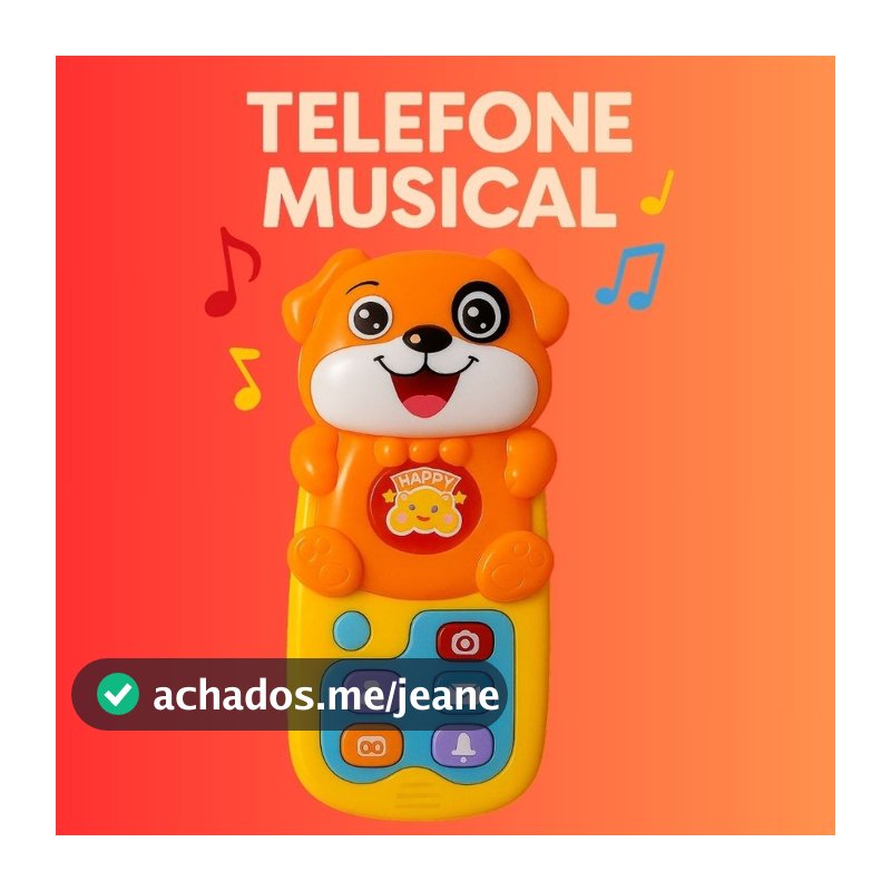 Celular Musical Infantil Animais com Luz a Pilha