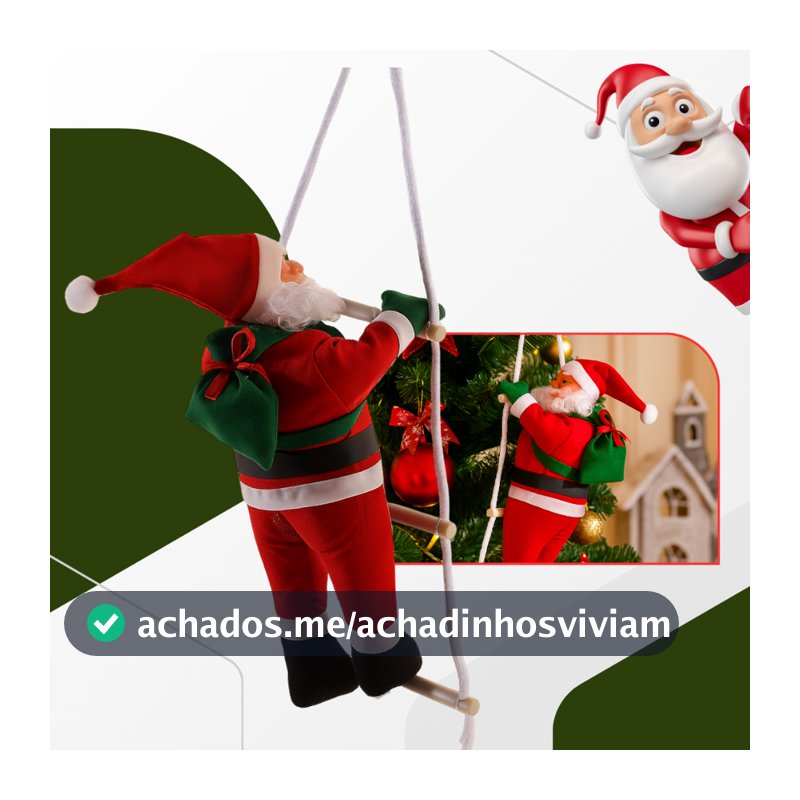 Papai Noel Decoração de natal Escalando Escada Enfeite Natalino Para Arvore de natal Casa 45 cm