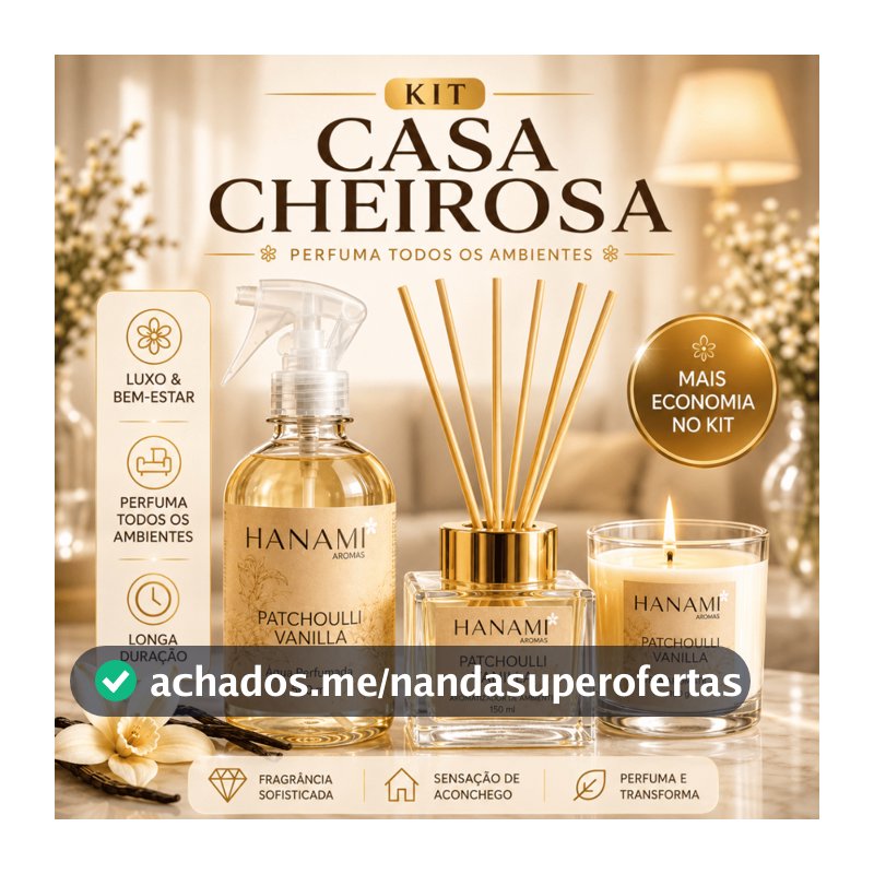 Kit Casa Cheirosa Hanami Difusor de Ambiente Água Perfumada Vela Aromática Perfume Para Casa