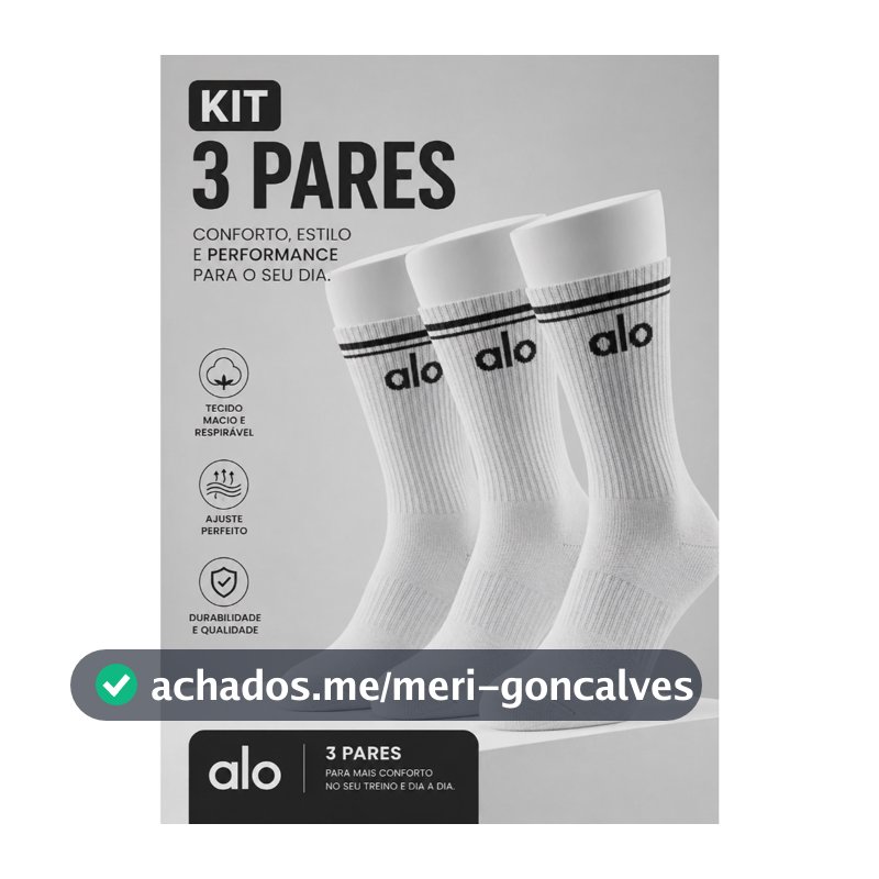 Meia Academia Kit 3 Pares Cano Longo Premium Algodão Para Treino e Dia a Dia