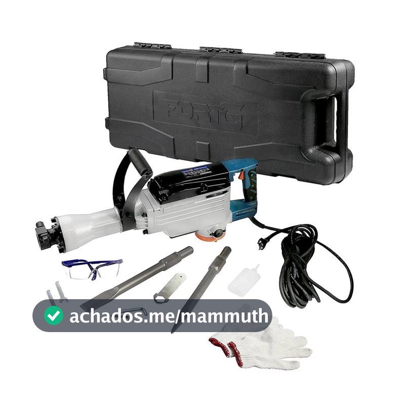 Martelo Demolidor Rompedor 14,2Kg 55J 1300W 220V com Maleta