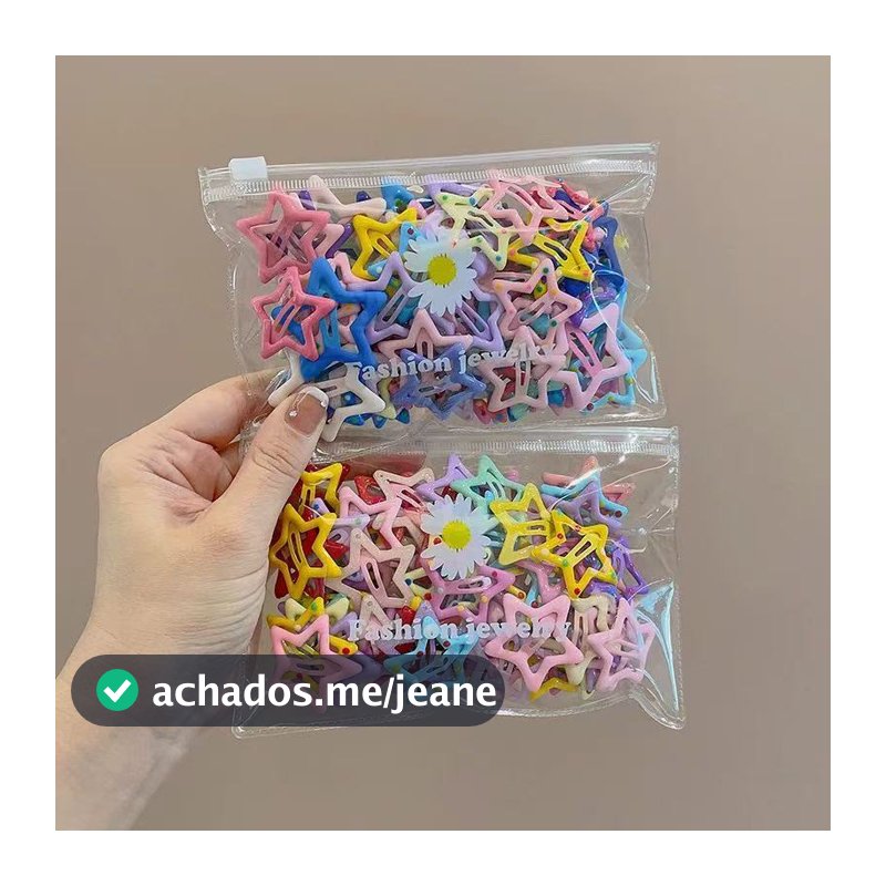 Kit 50/100 Peças Grampos De Cabelo Estrela Dopamina Cor Doce Para Mulheres，ModaPresilhas Laterais