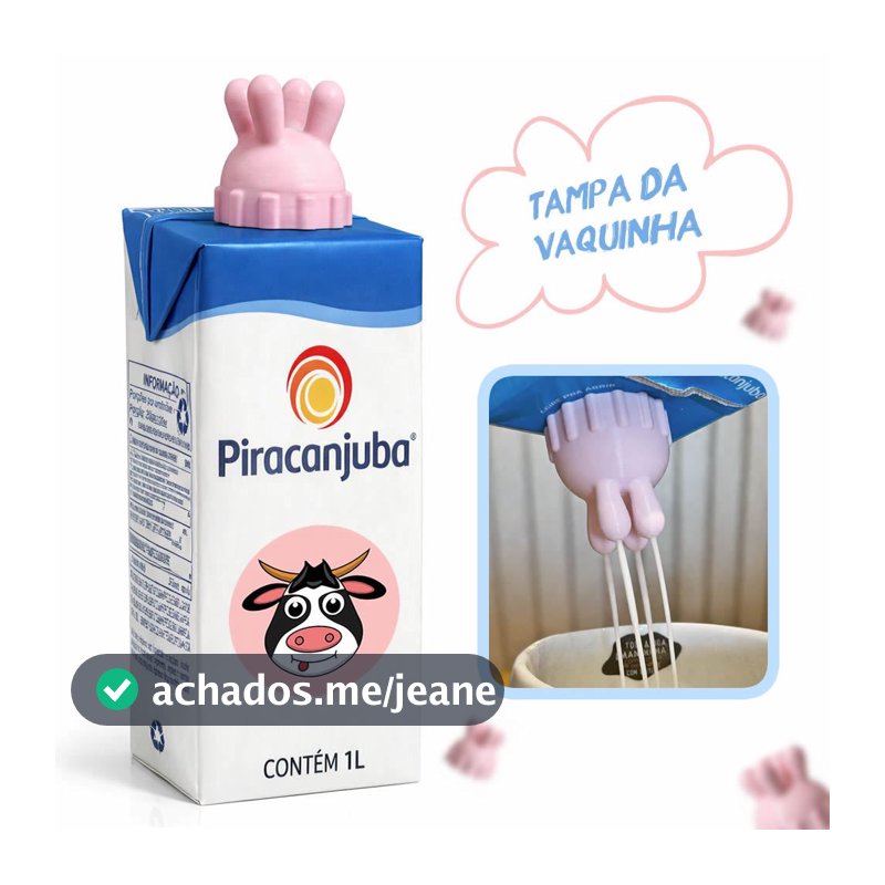 Tampa de Leite Teta de Vaca - Decorativa - com Antiderrapante