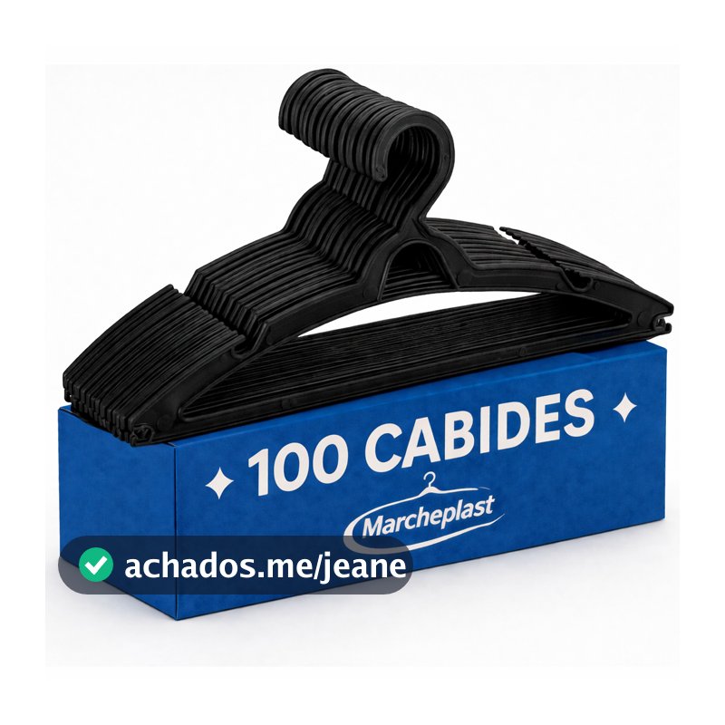 Kit com 100 Unidades Cabides Adulto Preto Reforçado Envio Imediato