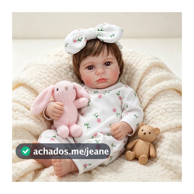 Bebê Reborn 48cm Silicone Bonecas Loulou Infantil Menina Pode dar Banho