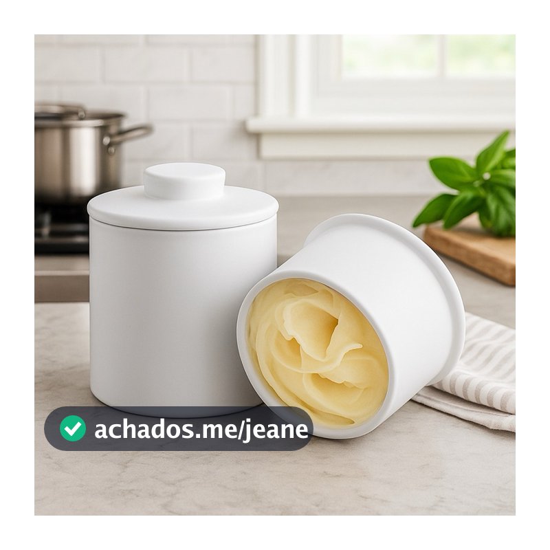 Manteigueira Francesa Porcelana Premium 200g Manteiga Cremosa Sempre