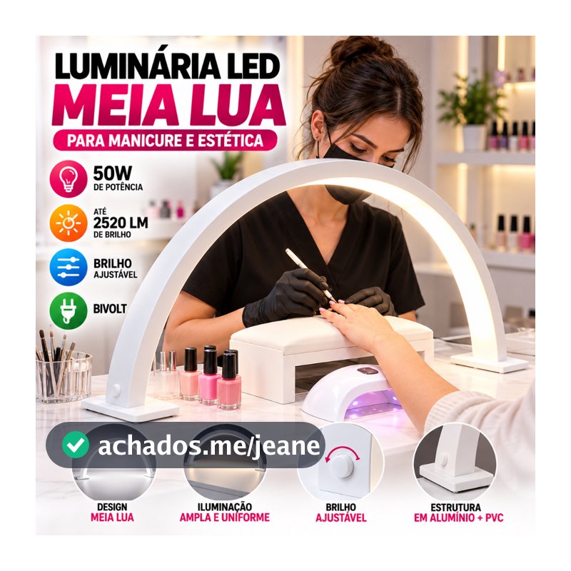 Luminária Led Meia Lua de Mesa Ring Light Estética e Manicure Envio Rápido