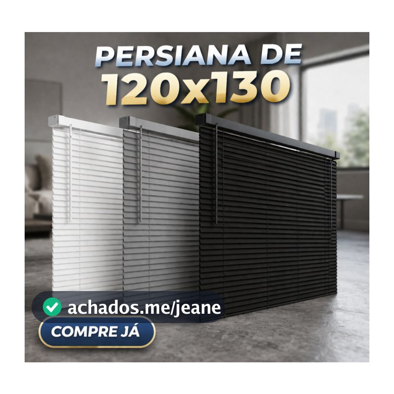 Persiana Horizontal PVC Cozinha 120X130 evolux Cortina Sala quarto escritório cozinha Sofisticada