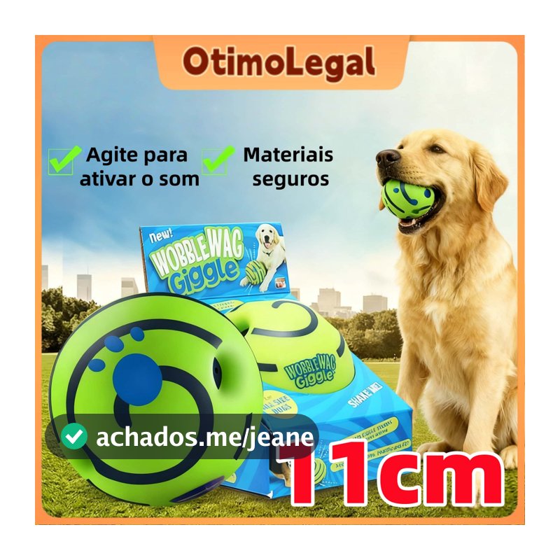 11CM Bola de Brinquedo Interativo para Cães Durável e sem Pilhas com Sons Engraçados de Riso