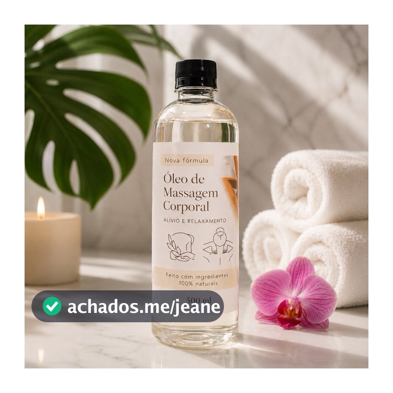 Óleo para Massagem Corporal Neutro 500 ml Profissional