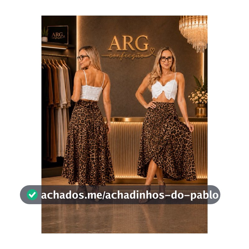 Saia Envelope ONÇA | ANIMAL PRINT |  Forro Interno | Não fica Transparente
