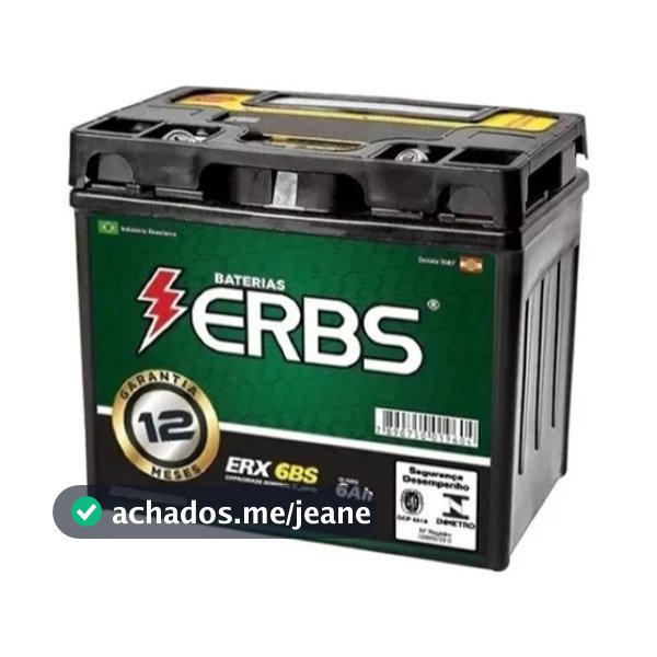BATERIA - (6 AH - ERX 6BS) - TITAN 150/160/BIZ 125/BROS 160/CB TWISTER/FAZER 150