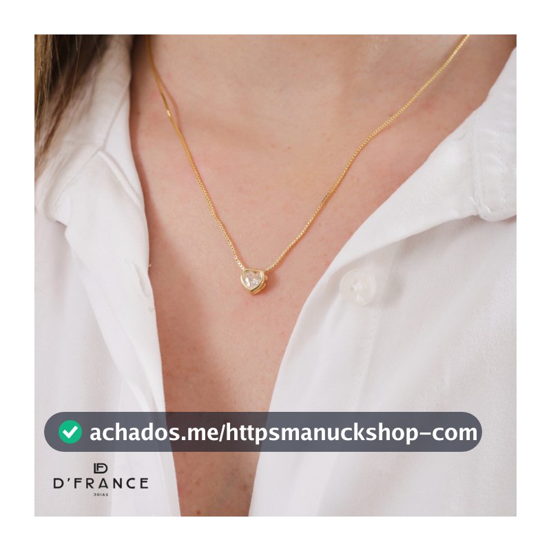 Colar Pingente Ponto de Luz G, Semijoia, Ouro 18K
