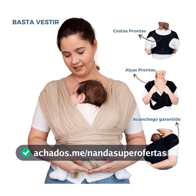 Sling de Vestir sem amarrar , Little Beni, Caguru, Wrap Sling Algodão