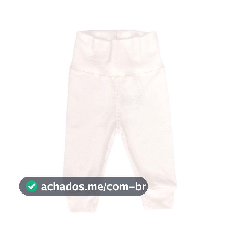 Calça Culote bebê sem pé, cós alto sem elástico -Champagne