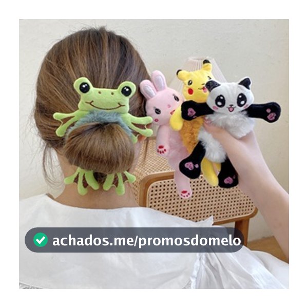 Xuxinha De Cabelo Infantil Desenhos Animados Alto Elástico Liguinha De Cabelo Panda Acessórios De Cabelo CHA-03