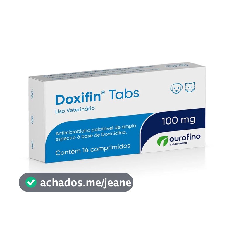 Doxifin Tabs 100mg Antimicrobiano Para Cães e Gatos 14 Comp.