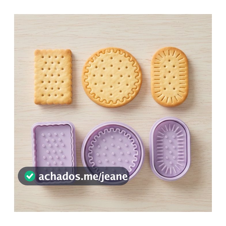 Bolacha Maizena Kit 3 Cortadores Biscoito Maria para Pasta Americana Confeitaria Afetiva Retrô Bolo Festa Cookies