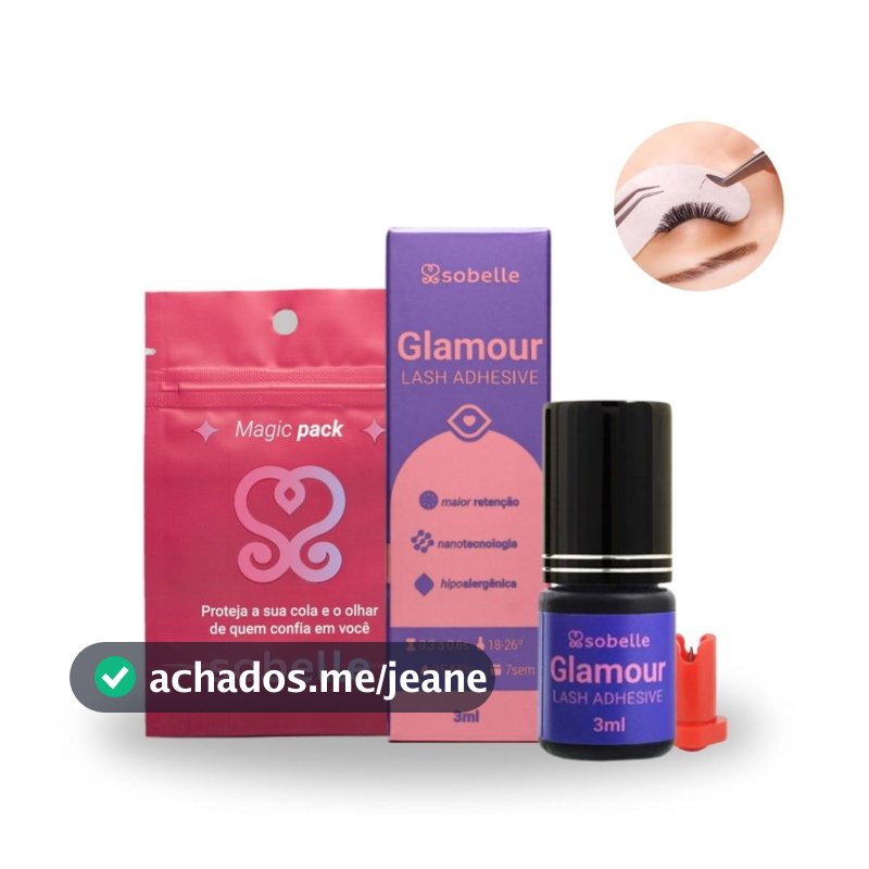 Cola Adesivo de Extensão de Cílios Sobelle Glamour Nanotechnology 3Ml Versão Nova Original Registro Anvisa