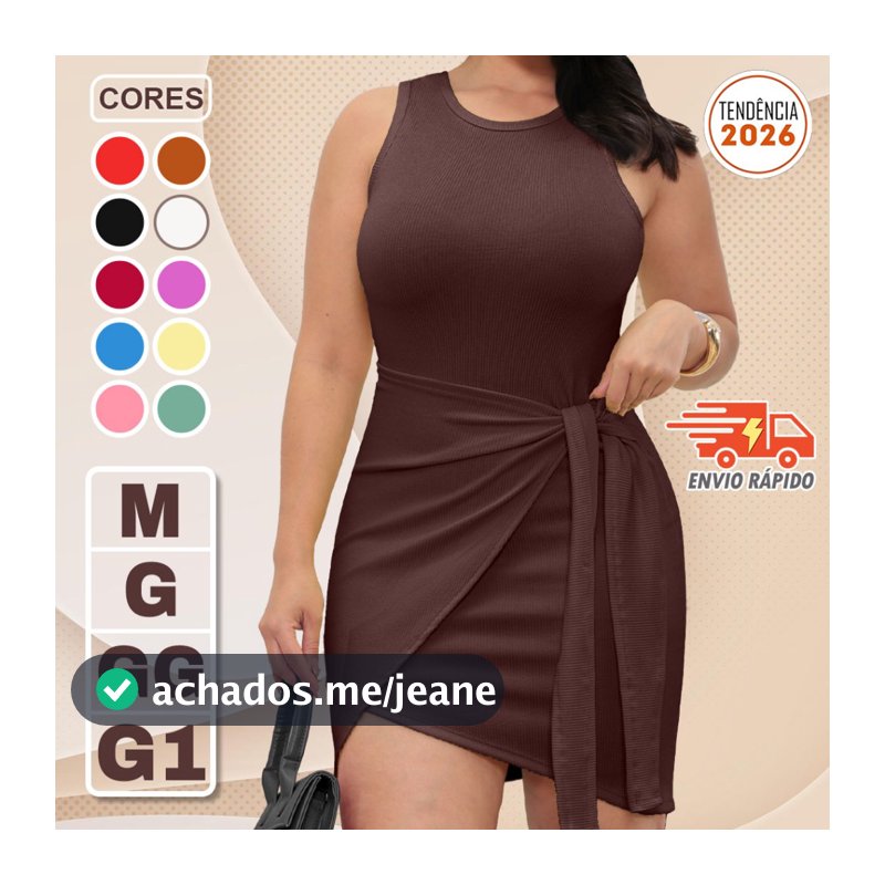 Vestido Feminino Envelope, Transpassado, Com Amarração Lateral