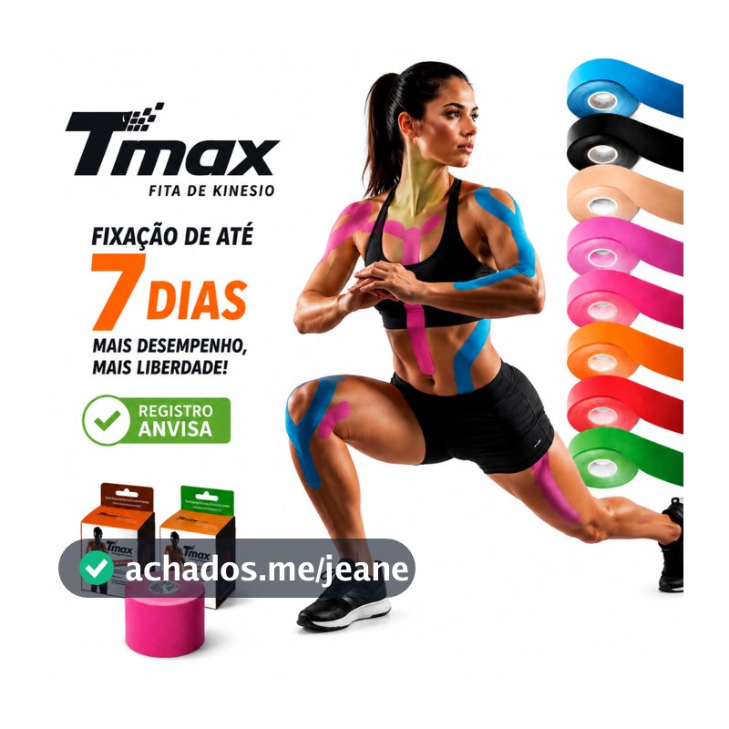 Bandagem Elástica Adesiva TMAX 5 Metros Kinesio Muay Thai Boxe Joelho Curativo Fisioterapia