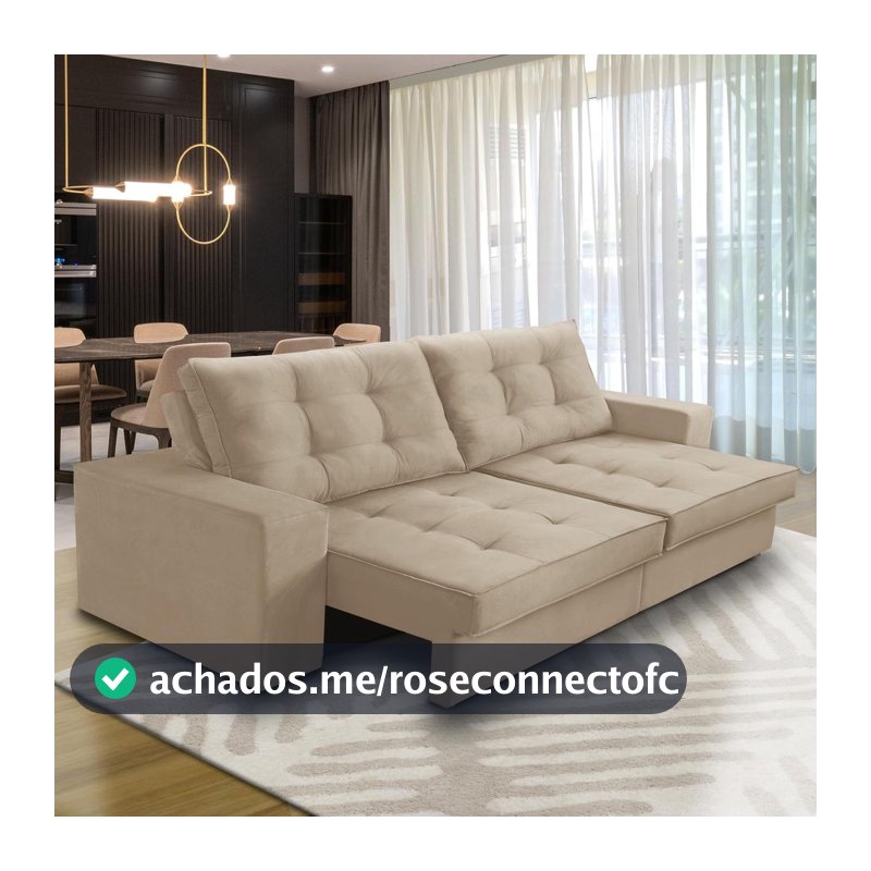 Sofá Retrátil e Reclinável 2 lugares 1,50m com Molas Marcela Suede Adonai Estofados