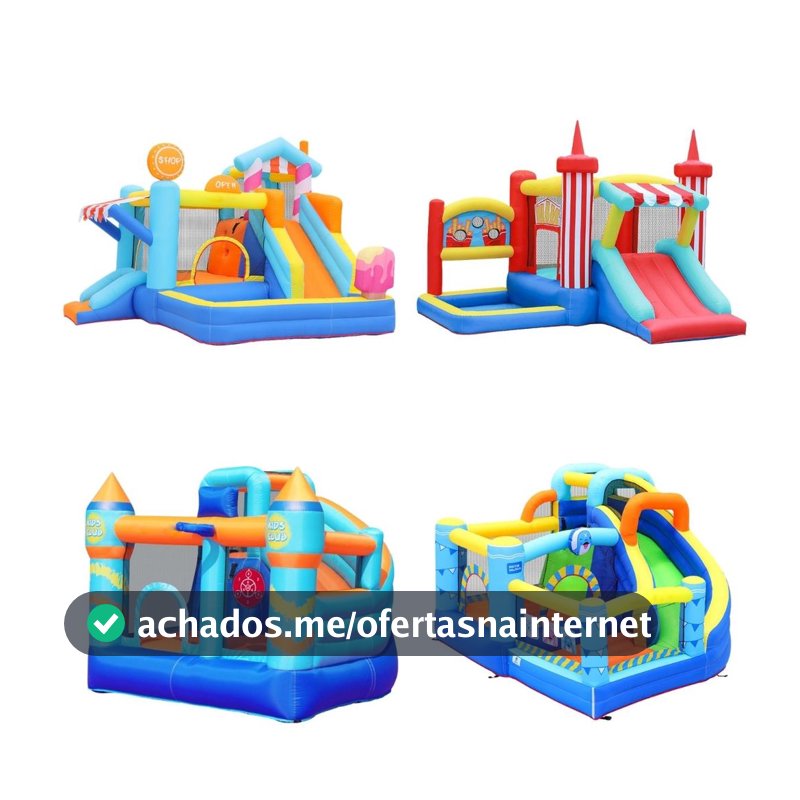 Playground Inflável Pula Pula Infantil 5 em 1 Escorregador Basquete Inflador Elétrico Maxi Toys