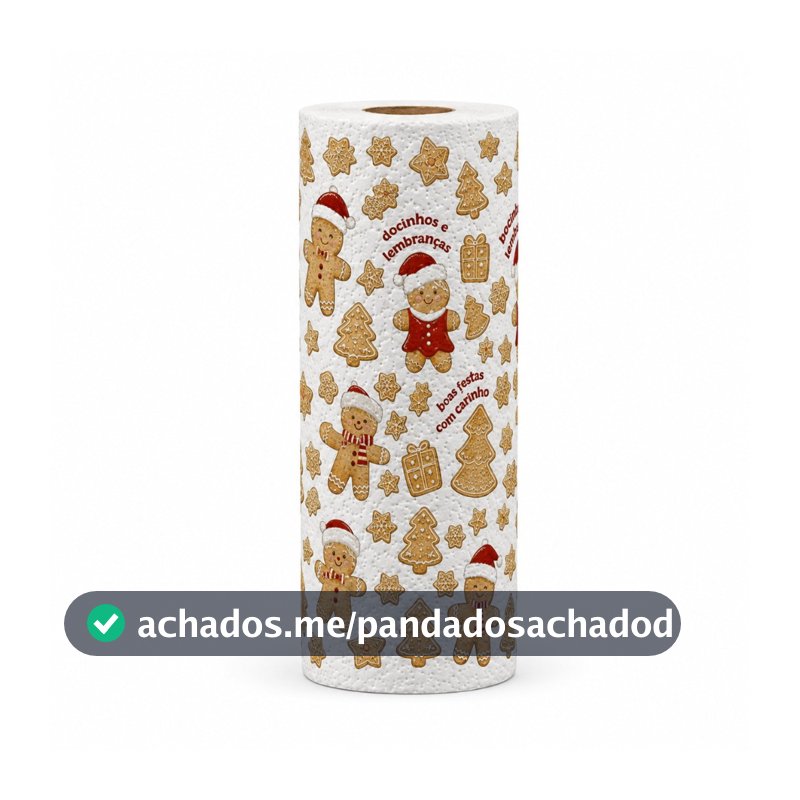 Rolo de Papel Toalha Natalino Luxuoso Folha Tripla 40 Folhas