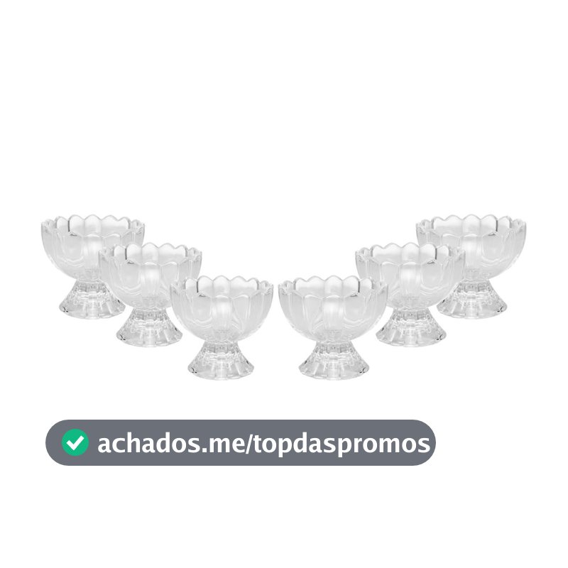 6 Taças para Sobremesa de Vidro Geneva 125ml - Wolff