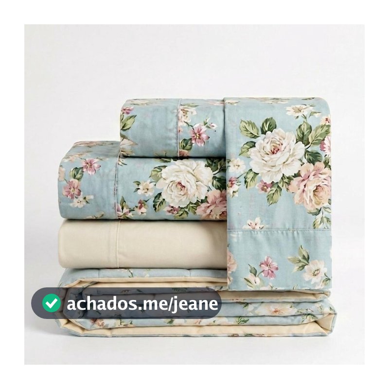 Jogo de Cama King 5 Peças Edredom + Jogo de Lençol Sonhare Queen Frio Estampado Leve Macio Suave