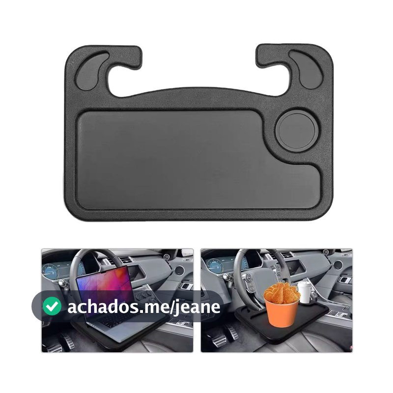 Bandeja Mesa Para Volante Carro Portátil – Suporte Para Laptop, Comida, Escritório Móvel, Motorista De Aplicativo