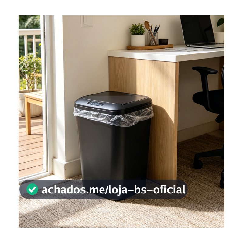 Lixeira Inteligente 20 Litros Premium Sensor De Proximidade Automática À Prova De Respingos Cozinha Banheiro