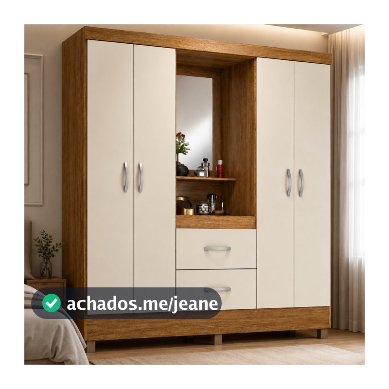 Guarda-Roupa Capelinha Flex 4 Portas 2 Gavetas Lord Demóbile