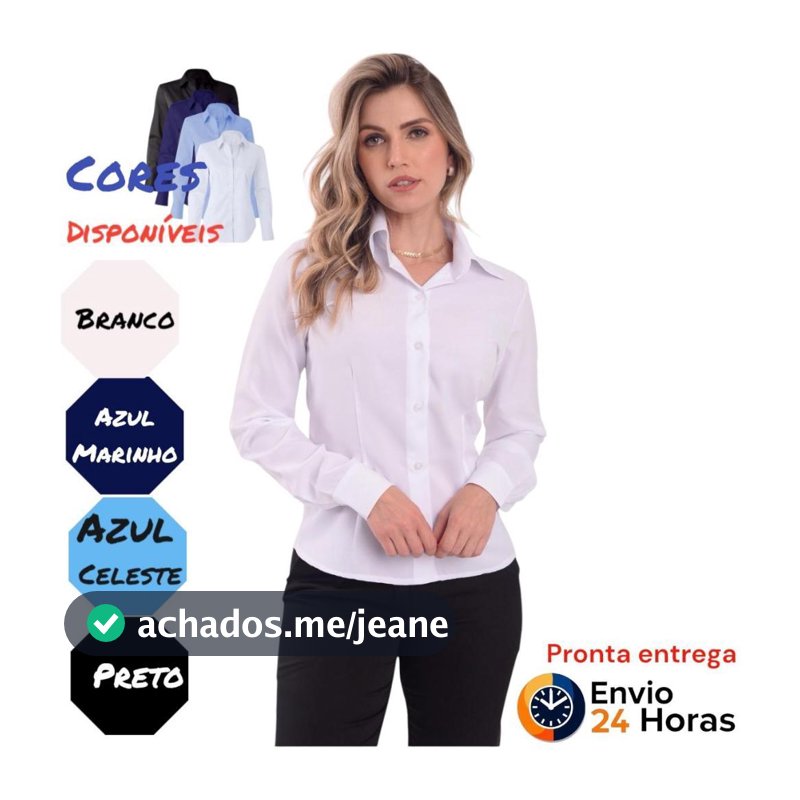Camisa Social Feminina Manga Longa Premium Alfaiataria Elegância
