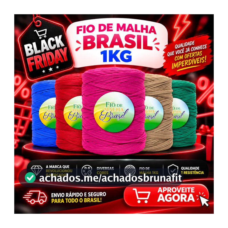 [ESQUENTA BLACK-FRIDAY] Fio de Malha Brasil -  1Kg - Cores Variadas OFERTA Crochê Residual Bolsa Tapete Lycra