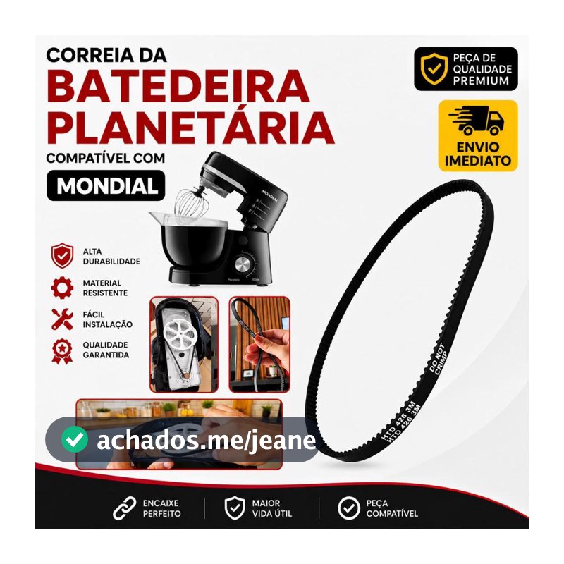 Correia Borracha Batedeira Planetária Compatível Mondial