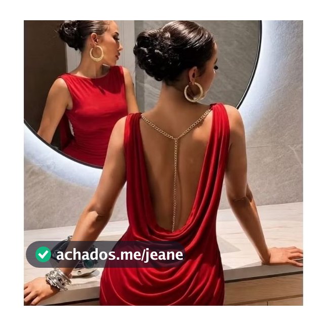 Vestido Curto Elegante Costa Nua Com corrente