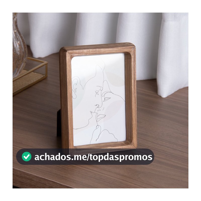 Porta-Retrato com Moldura de Madeira 10x15cm ou 13x18cm – Wolff