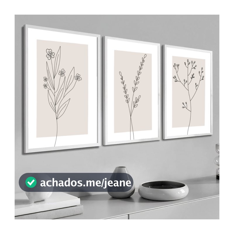 Quadro Decorativo Moldura Minimalista Sala Quarto Moderno Grande
