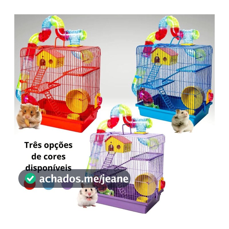 Gaiola Hamster 3 Andares Tubo Luxo Labirinto Grande Hamster Acessórios