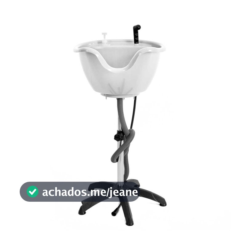 Lavatório Portátil Branco Com Pé Fixo Para Cabeleireiro - Santa Clara