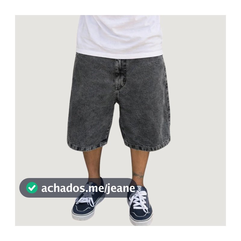 Bermuda Baggy Jeans Masculina Balão Streetwear Oversized