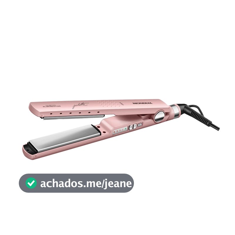 Chapinha Prancha Alisadora Mondial by Juliette Qu4tro Elementos P-JU-01 230º Golden Rosé - Bivolt