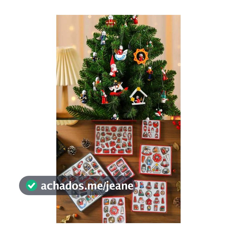 Enfeite de Natal Kit com 12/15/20 pçs Madeira Decorativas Natalinas Decoração Arvore Pendurar Feliz Natal