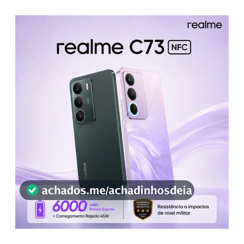 Celular Realme C73 4G 6000mAh 50MP 45W 120Hz Novo e original Versão Global