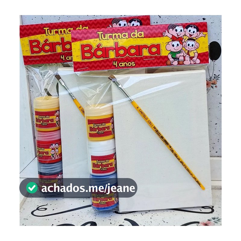 10 Kit tela de pintura personalizada turma da monica