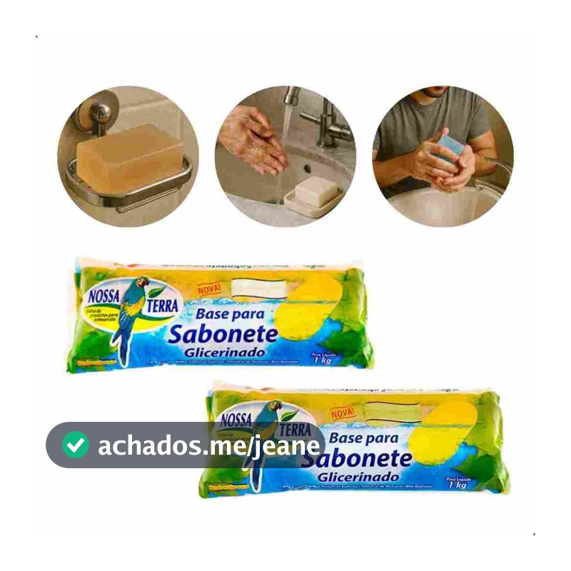 2kg Base Glicerinada Branca e Transparente Sabonetes Glicerinados Nossa Terra